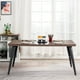 thumbnail image 1 of HOMYLIN Mesa de Comedor 6 Personas 160cm Rectangular Estilo Retro Moderna Mesa de Conferencias con Patas de Metal para 4 a 8, para Comedores restaurantes,cocinas,salón,Sala de Estar, Marrón, 1 of 6