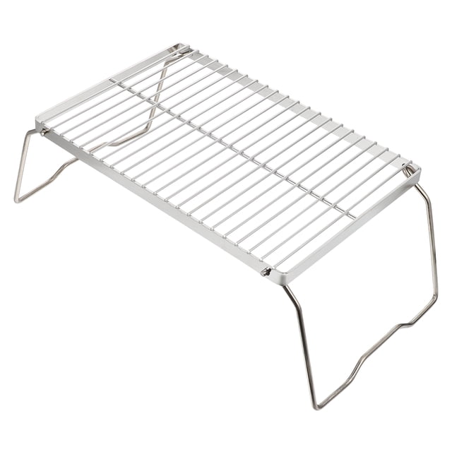 Parrilla de barbacoa plegable de acero inoxidable, parrilla de camping portátil y resistente