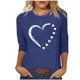 thumbnail image 1 of Tops de Cuello Redondo para las Mujeres Moda Impresa 3/4 Mangas Blusa Casual Top, Estante de Imitación, 1 of 5