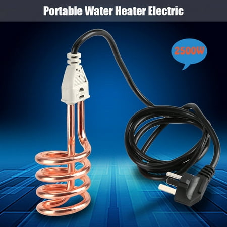 Ymiko 2500W Portable Immersion Electric Heater Boiler Water Heating Element Travel Use 220V, Immersion Heater, Immersion Water
