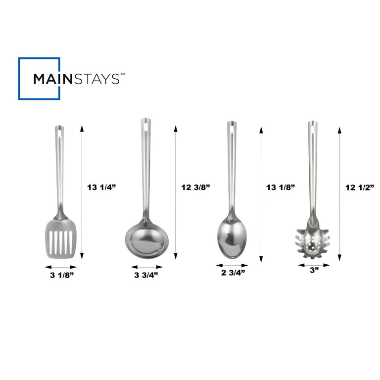Mainstays 4-Piece Stainless Steel Silver Kitchen Utensil Set