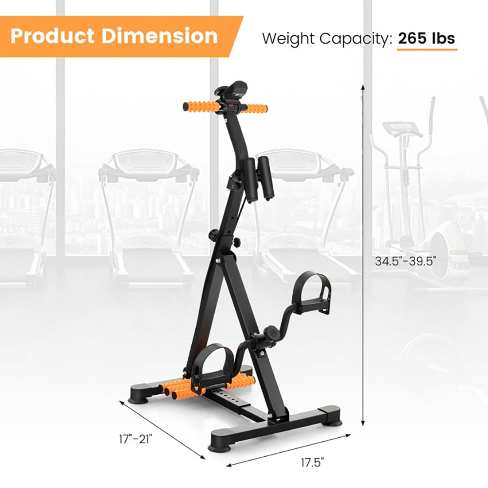 Topcobe Adjustable LCD Pedal Exercise Bike with Massage, Mini Exercise Bike for Arms and Legs Workout, Yellow