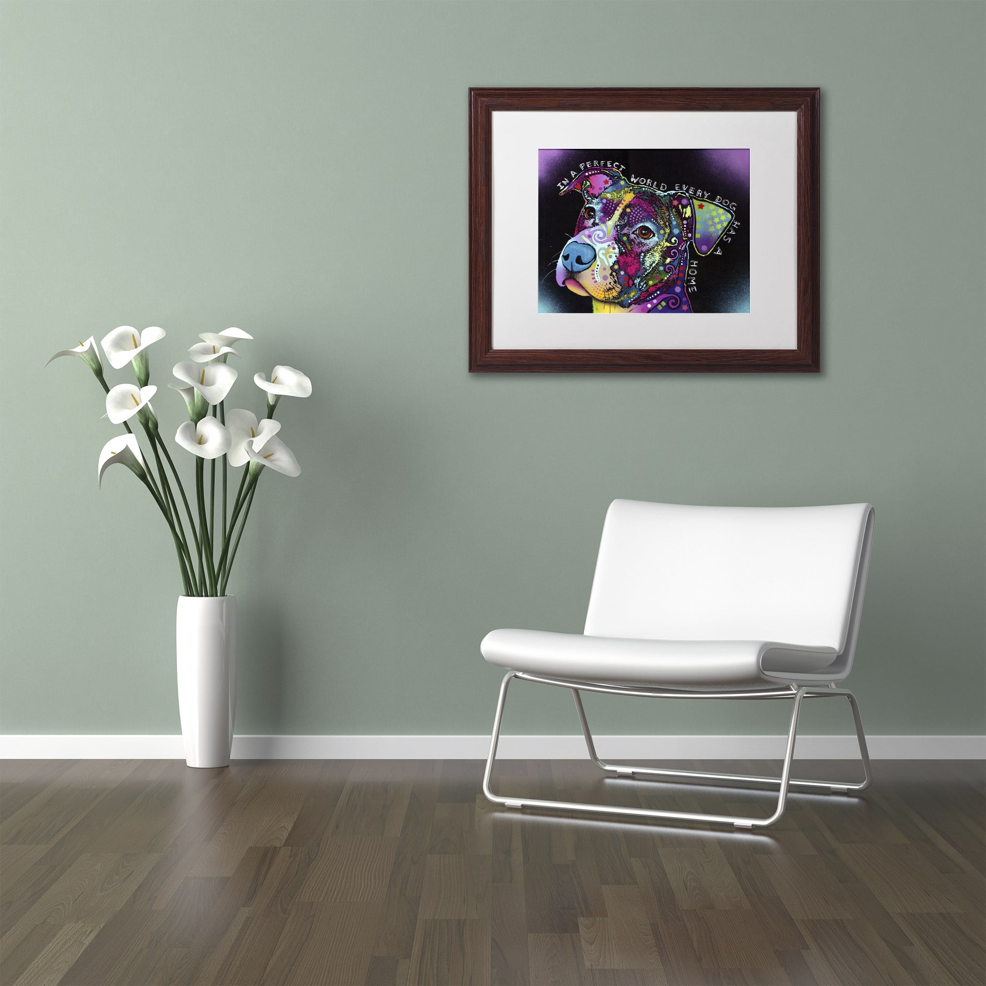 Trademark Fine Art "In a Perfect World" Canvas Art by Dean Russo, White Matte, Wood Frame