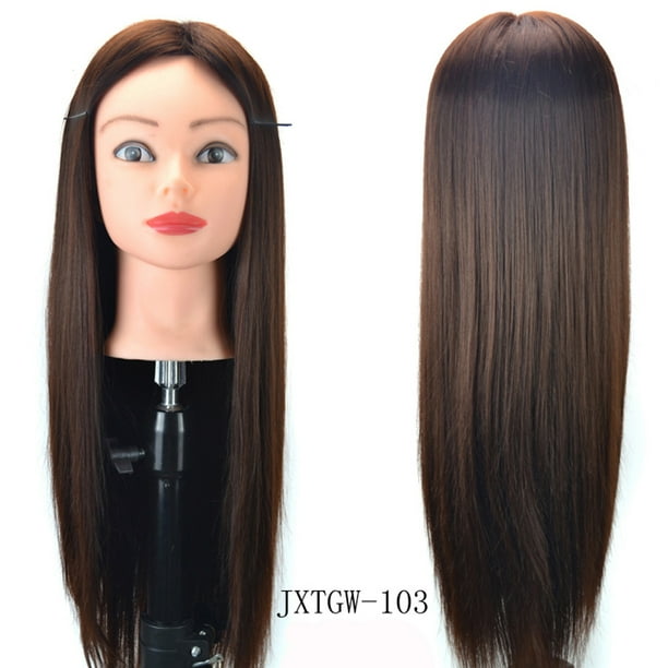 Pelucas con flequillo para mujer, peluca ondulada suelta, maniquí de práctica para peinar el cabello, cabeza de entrenamiento para pelucas de peluquería.