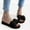 Black, variant on USSUMA Women's Sandals Women's Summer New One-line Rhinestone Pearl Over Flat Sandals All-Day Sightseeing Sandals Clearance