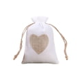 thumbnail image 2 of Billuyoard Bolsa de arpillera con cordón para regalo, organizador de embalaje, anillo, pendientes, joyería, reutilizable, soporte de Almacenamiento y organización del hogar Blanco, 2 of 6