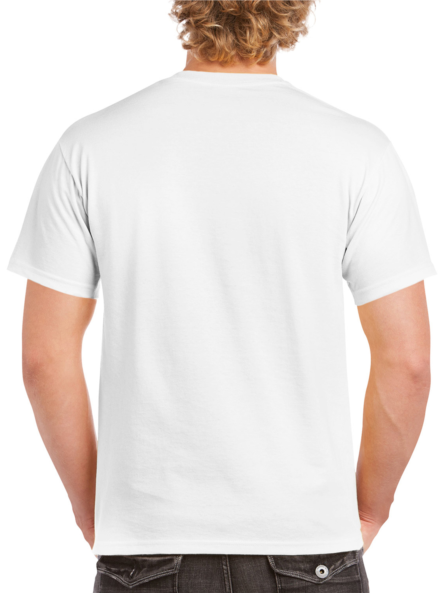 Gildan Men Cotton Short Sleeve White Crew T-Shirt, 4-Pack, Large - image 5 of 9