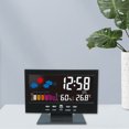 thumbnail image 4 of BCZHQQ Black Sound-Activated Weather Color Screen Clock,6.06x4.64x1.45in,Temp,Humidity Display,LCD Backlit Alarm,Snooze,Timer,Date,12,24H,Battery Operated, 4 of 8