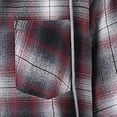 thumbnail image 4 of Sevevn Men's Plaid Flannel Shirt Hooded Jacket Long Sleeve Button Dual Pocket Loose Casual Fall Shacket Outerwear Coat Red 3XL, 4 of 4