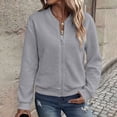 thumbnail image 6 of LUVDA Jackets for Women Waffle Knit Full Zip Long Sleeve Casual Lightweight Coats with Ribbed Trim for Fall Winter Outerwear, 6 of 8