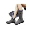 thumbnail image 3 of Frontwalk Womens Winter Boot Side Zip Warm Shoes Mid-Calf Snow Boots Work Anti Skid Ladies Plush Lined Gray 5.5, 3 of 6