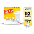 thumbnail image 1 of Glad White Garbage Bags - X-Small 15 Litres - Febreze Fresh Clean Scent, 52 Trash Bags, 1 of 6