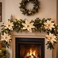 thumbnail image 6 of OAVQHLG3B Poinsettia Artificial Flowers Christmas Tree Ornaments Glitter Artificial Magnolia Flowers for Xmas New Year Party Wedding Holiday DIY Decorations, 6 of 6