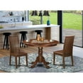 thumbnail image 2 of East West Furniture Hartland 3-piece Wood Dining Table Set in Mahogany, 2 of 6