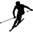 thumbnail image 2 of Skiing Silhouette Wall Decal Sticker, Wallmonkeys Peel & Stick Vinyl Graphic (48 in W x 44 in H, 2 of 4