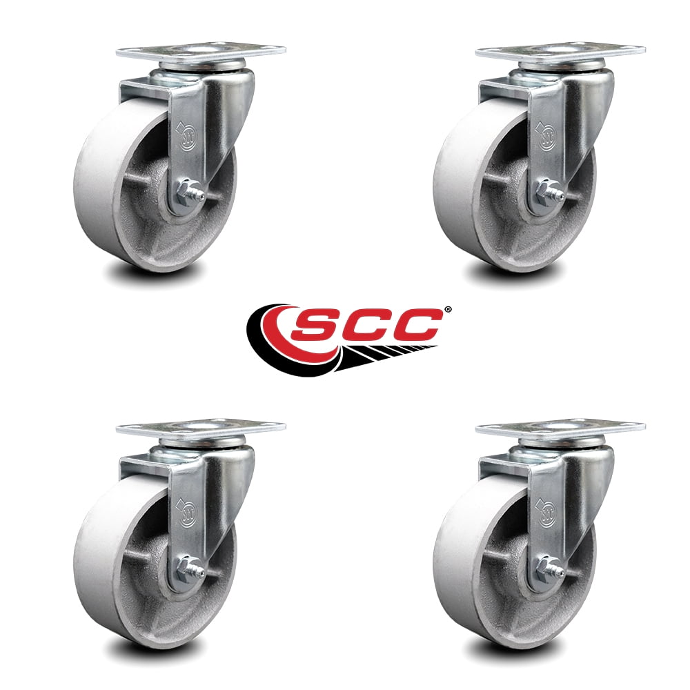 4 Inch Semi Steel Cast Iron Wheel Swivel Top Plate Caster Set Service Caster