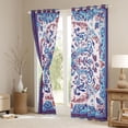 thumbnail image 3 of Feelyou Vintage Damask Flower Blackout Curtains Set of 2 (52x84 Each), Blue Purple Tribal Bohemian Window Curtains, Mandala Paisley Style Curtains and Drapes, Window Curtains Home Decor, 3 of 6