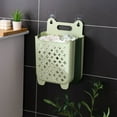 thumbnail image 1 of Laundry Basket Folding Wall-Mounted Storage Bin | Large Capacity Thermoplastic Rubber | Portable Clothes Organizer | Sturdy Rectangular Design | White Green Blue | Multiple Sizes, 1 of 3