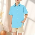 thumbnail image 2 of Little Girls' Button Down Shirts Boys Sky Blue Dress Shirt Button Up Shirt Graduation Shirts Girls Uniform Shirts 3-4 Years, 2 of 6