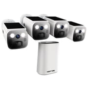 Night Owl Expandable Wi-Fi Security Hub with 64GB microSD Card and 4 Wire Free Solar 2K Deterrence Cameras