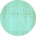 thumbnail image 1 of Ahgly Company Indoor Round Solid Light Blue Modern Area Rugs, 6' Round, 1 of 4