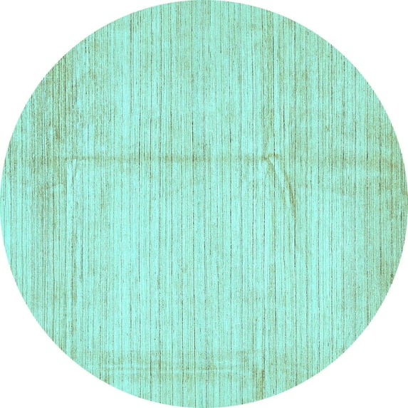 Ahgly Company Indoor Round Solid Light Blue Modern Area Rugs, 6' Round