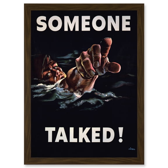WW2 World War Someone Talked Sailor USA A4 Artwork Framed Wall Art Print
