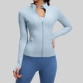 thumbnail image 2 of Tops de Cuello Alto para las Mujeres Camisa de Yoga de Manga Larga Deportes Running Gym Set, 2 of 9