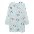 thumbnail image 3 of American Flag Blue Red White Loose Dress Evening Dress Summer Dresses for Women Luxury Dress Long Sleeved Dress, 3 of 4