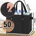 thumbnail image 4 of Reusable Grocery Bags (3 Pack) – Heavy Duty Reusable Shopping Bags with Box Shape to Stand Up and Stay Open – Large Tote Bags with Long Handles & Reinforced Bottom – Foldable Utility Bag – Chevron, 4 of 8