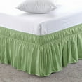 thumbnail image 2 of LINEN SHEETS- 100% Microfiber - Wrap Around Ruffled Bed Skirt with 22 Inch Tailored Drop - Adjustable Elastic Dust Ruffles Easy Fit- Luxurious & Wrinkle Free-Queen Size- Sage Solid, 2 of 5