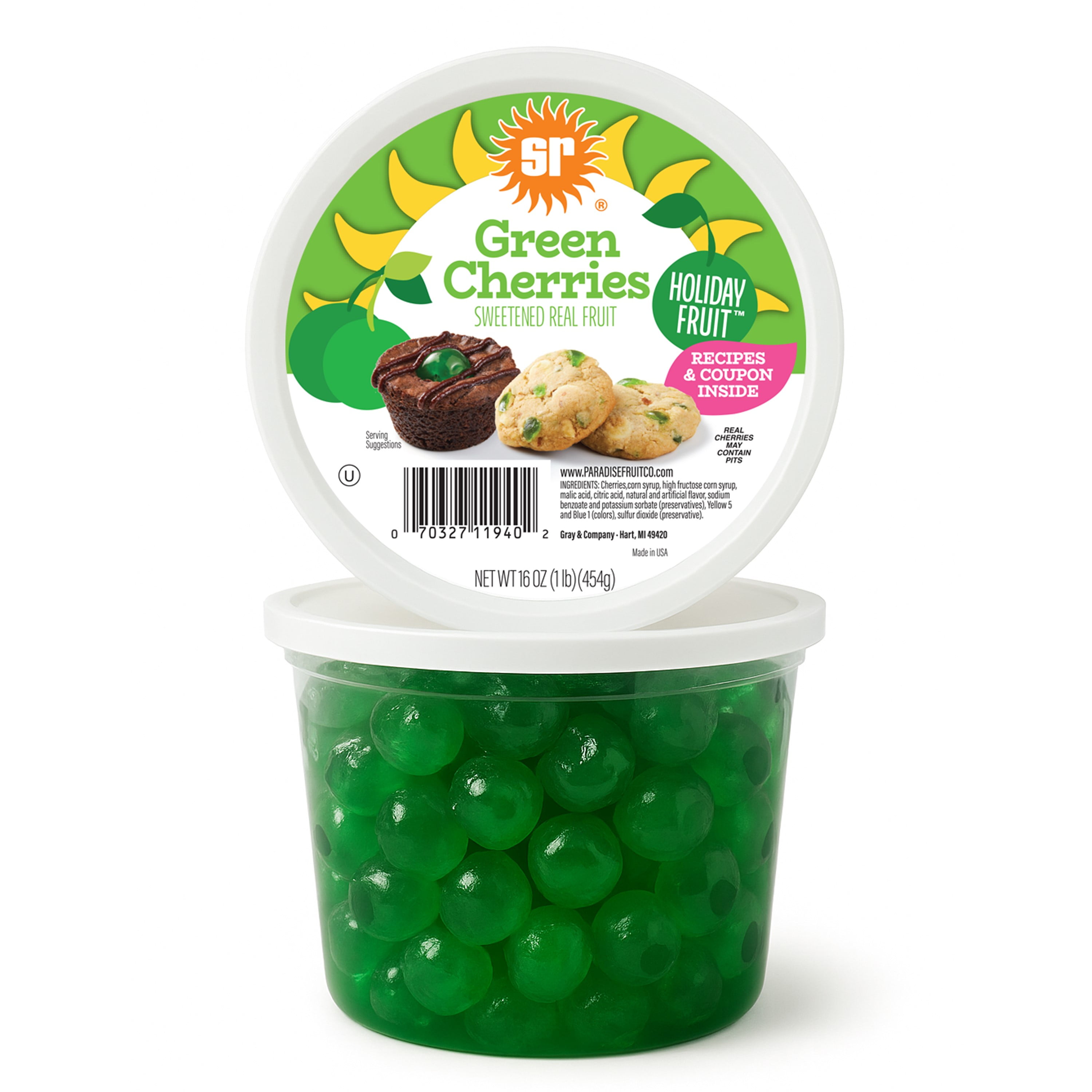 【専用出品】Cherry Paradise Candied Green Cherries for Baking, Whole, 8 Ounce