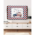 thumbnail image 5 of Independence Truck with Star Flag Outdoor TV Cover 52 to 55 Inch Waterproof, American Buffalo Plaid Checker 600D Oxford TV Covers with Zipper, Outside Flat TV Screen Protector 52"Wx19"Hx4.5"D, 5 of 7