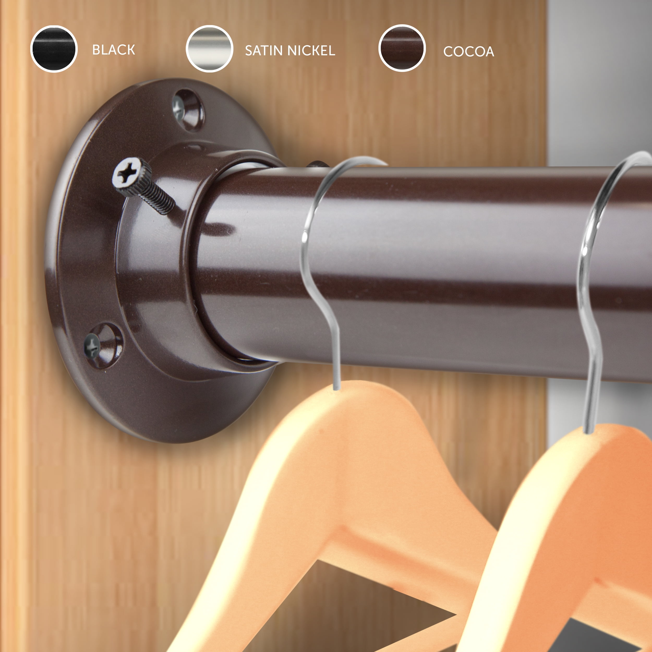 1.5 Adjustable Closet Rod 28 48 inch and Socket Set Cocoa