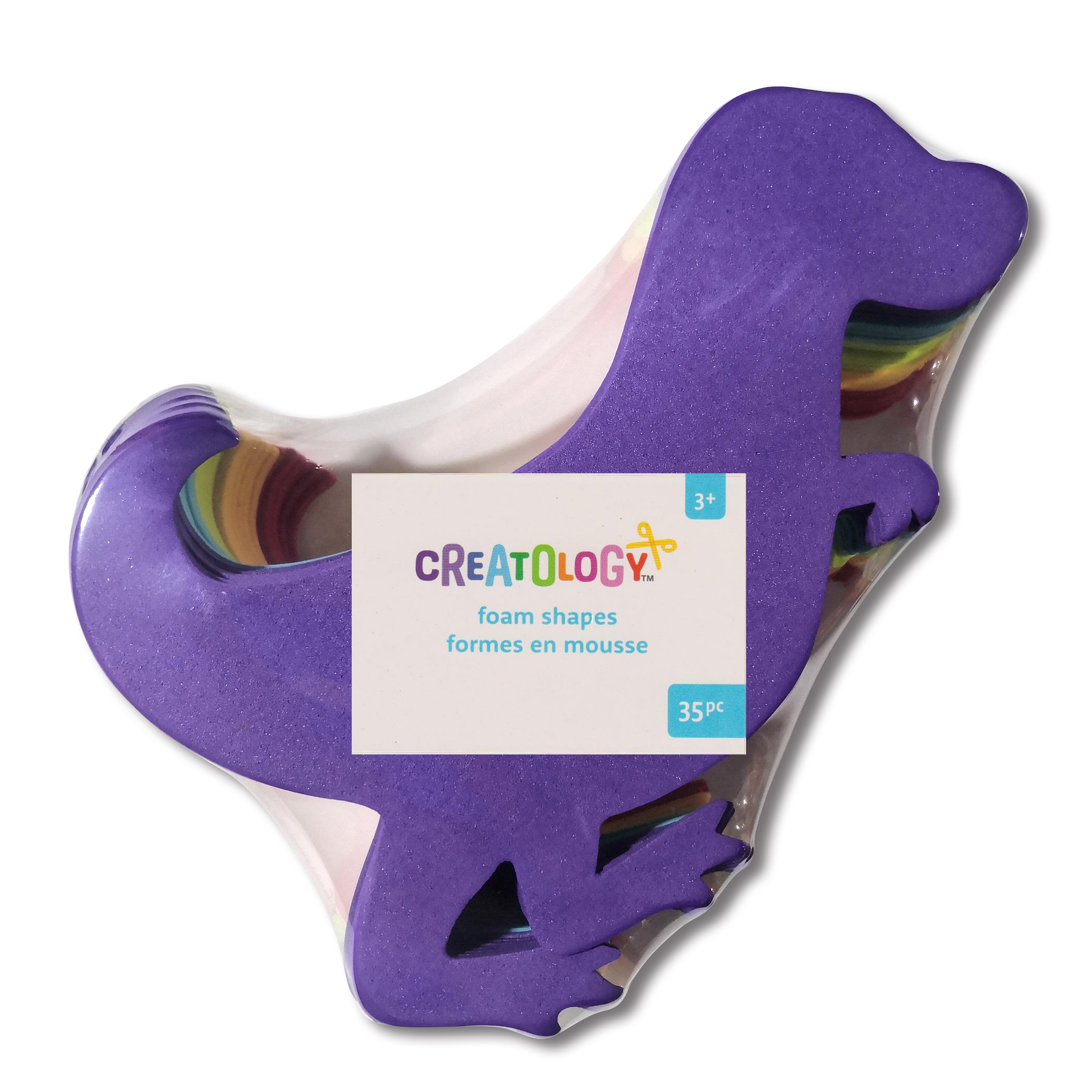 Creatology 6.5" Dino Foam Shapes - Assorted Color Dinosaur Cutouts for Crafts, Cards, and Classroom Decor, 12 Pack