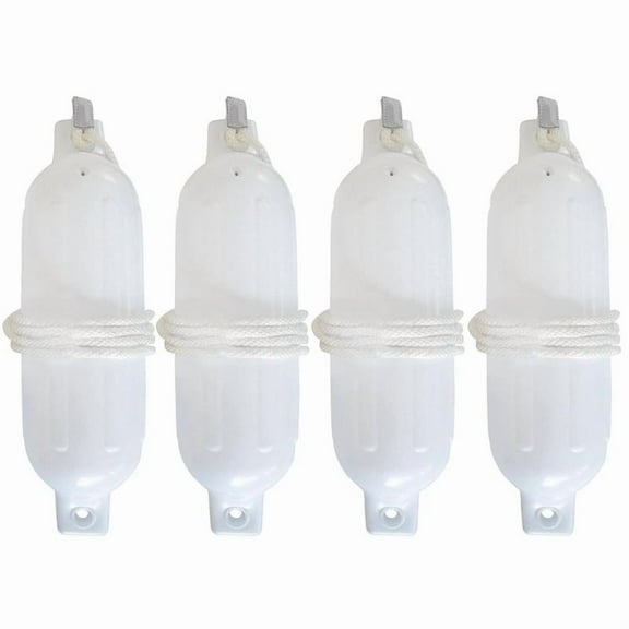 Seachoice 79291 White 4.5" x 16" Twin Eye Fender Kit for 10' - 20' Boats (4 Pack)