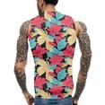 thumbnail image 4 of Men's Sleeveless Hoodie With Vibrant Floral Print Casual Lightweight Gym Tank Top For Summer Workouts, 4 of 4