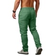 thumbnail image 4 of Mens Cotton Linen Pants Elastic Waist Drawstring Wide Leg Pants with Pockets Cotton Linen Cotton Trousers Casual Summer Beach Loose Fit Lightweight Lounge Wear,Green 3XL, 4 of 4