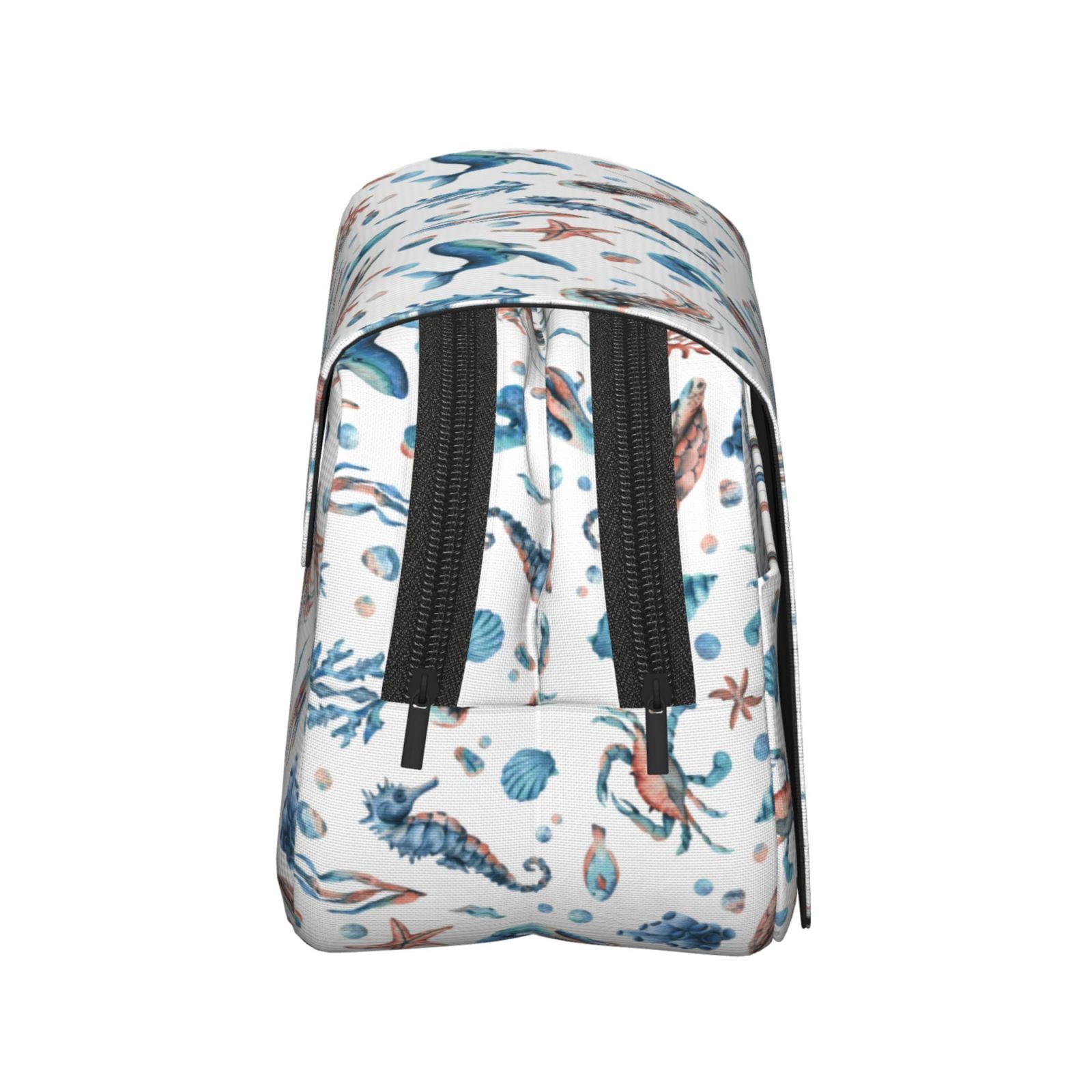 Rateoe Undersea Animals Pattern Double Clamshell Pen Case, Storage Organizer with Two Zipper Compartments– Holds Up to 50 Pencils & Pens
