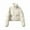 White Outerwear, variant on jtjvou Women's Stand Collar Cropped Puffer Jacket Vegan Leather Padded Bubble Short Down Coats Winter Thicken Warm Jacket for Women White,M