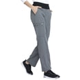 thumbnail image 2 of Elle Scrubs Pant for Women Mid Rise Straight Leg Pull-on EL130P, L Petite, Heather Grey, 2 of 6