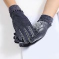 thumbnail image 3 of Winter Thermal Gloves, Women Solid Color Full Finger Stretchy Velvet Evening Party Prom Cycling Gloves, 3 of 8