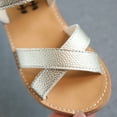 thumbnail image 3 of KaLI_store Girl Sandals Unisex-Child and Toddler Girls Buckle Slides with Backstrap Sandal,Gold, 3 of 5