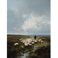 thumbnail image 1 of Shepherd with Sheep Flock Canvas Wall Art 15.75x11.81 Inches, 1 of 8