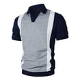 thumbnail image 5 of Ceisia Men's Polo Shirt | Slim Fit Short Sleeve Color Block Patchwork Stripe Polo | Breathable Wrinkle-resistant (Multiple Combinations) Gift, 5 of 7