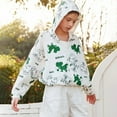 thumbnail image 2 of Kids Sun Protection Zip Hoodie Lightweight Long Sleeve Rash Guard with Hood Swim Cover Up Light Gray 9 Years-10 Years, 2 of 4