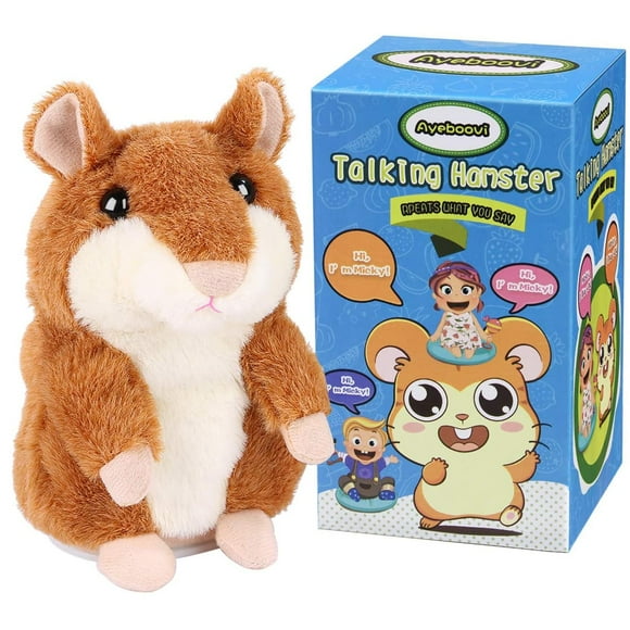 Ayeboovi Juguetes para niños pequeños Hámster parlante repite lo que dices Juguetes para bebés Juguetes divertidos interactivos Regalo de cumpleaños para niños Rellenos de calcetines para niñas de 3 4