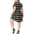 thumbnail image 3 of MODA NOVA Juniors' Plus Size Tunic V Neck Short Sleeve Round Hem Tie Dye Midi Dresses, 3 of 5