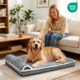 thumbnail image 5 of Exclusivo Mezcla Orthopedic Dog Bed with Head Pillow for Medium and Large Dogs 36"x24", Removable and Machine-Washable Cover, Grey, 5 of 9