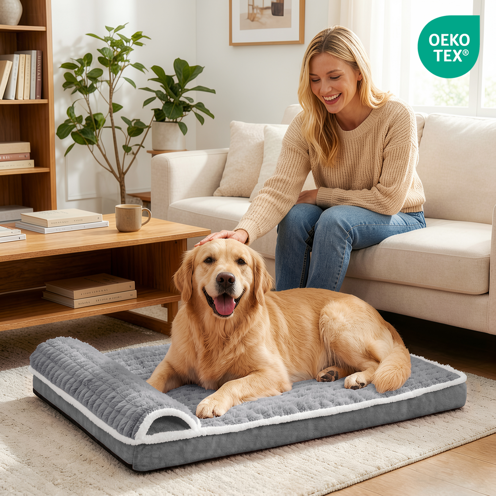 Exclusivo Mezcla Orthopedic Dog Bed with Head Pillow, 36x24" photo 5